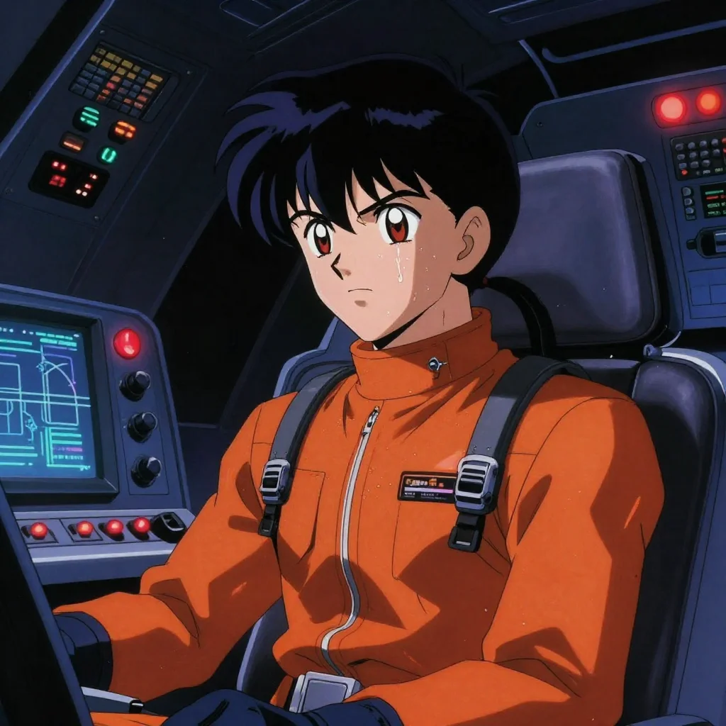 Mecha Pilot - AI Generated 90s Retro Anime Art